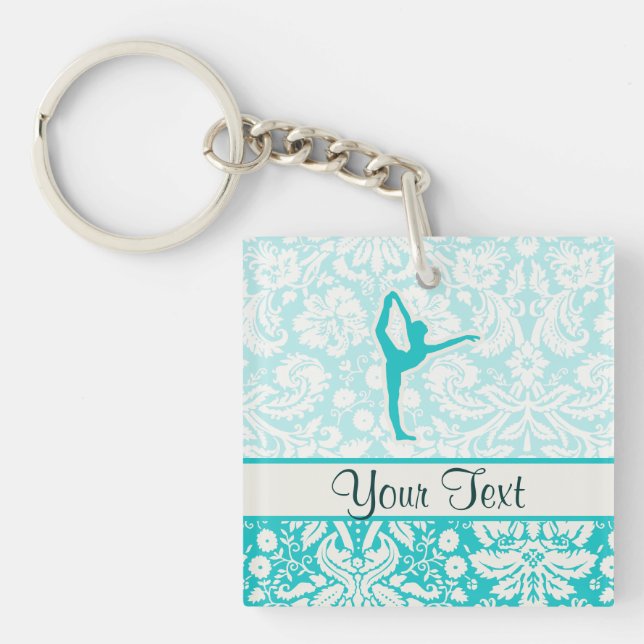 Teal Ballet Key Ring (Front)