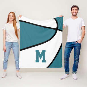teal basketball team colours athletic decor  fleece blanket
