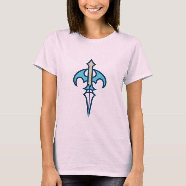 Teal Bat Wing Dagger Symbol T-Shirt (Front)