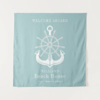 Teal Beach House Family Name Anchor