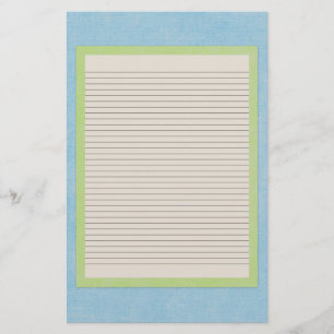 Teal, Beige and Green Stationery - optional lines