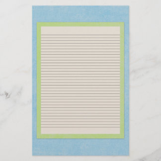 Teal, Beige and Green Stationery - optional lines