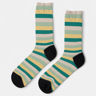 Teal, Beige and Sage  Socks