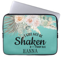 Teal Bible Verse  Pampas Grass Electronics Bag