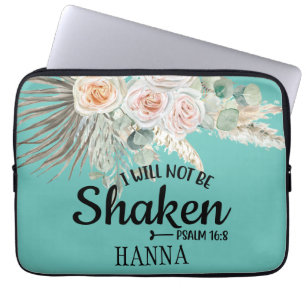 Teal Bible Verse  Pampas Grass Electronics Bag