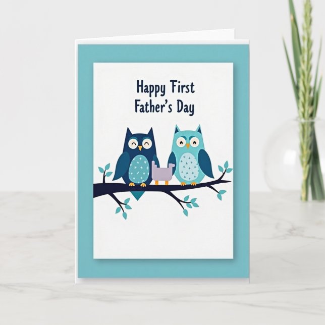 Teal Birds Fathers Day Card (Front)