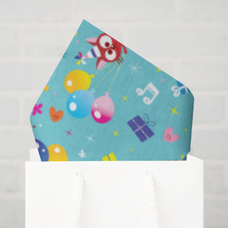Teal Birthday Party  Tissue Paper