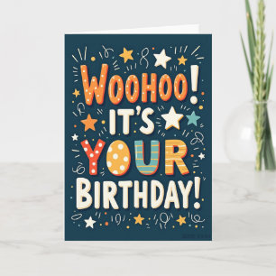 Teal Birthday Typography Card