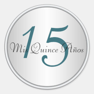 Teal, Black and Silver Quinceanera Envelope Seal