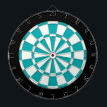 Teal Black And White Dartboard<br><div class="desc">Teal Black And White Dart Board</div>
