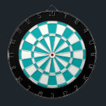 Teal Black And White Dartboard<br><div class="desc">Teal Black And White Dart Board</div>