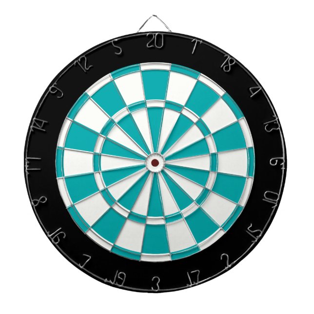 Teal Black And White Dartboard (Front)