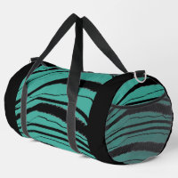 Teal + Black Animal Stripe Athletic Gym Travel 