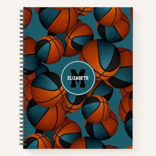 teal black basketball club team colours notebook