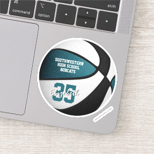 Teal black basketball team colours gifts under 10