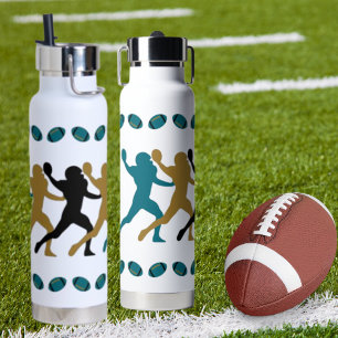 Teal, Black, & Gold Jaguars Football Player figure Water Bottle