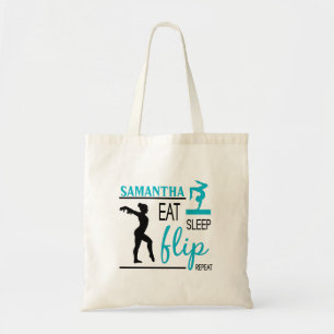 Teal Black Gymnastics Tote Bag