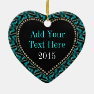 Teal Black Heart shape Ornament