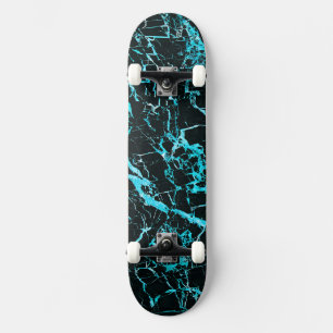 Teal & Black Marble (Complete w/Trucks & Wheels), Skateboard