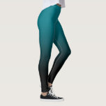 Teal Black Ombre Leggings<br><div class="desc">A simple ombre pattern,  gradient colour fade from teal to black.</div>