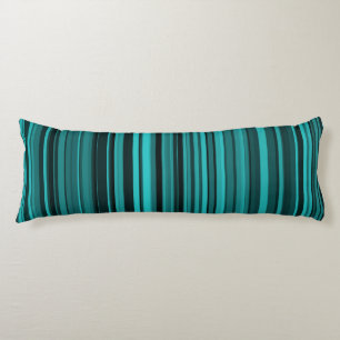 Teal Black Stripes Body Cushion