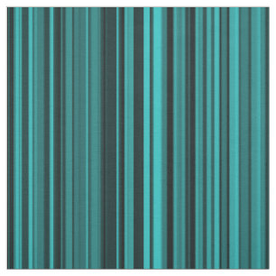 Teal Black Stripes Fabric