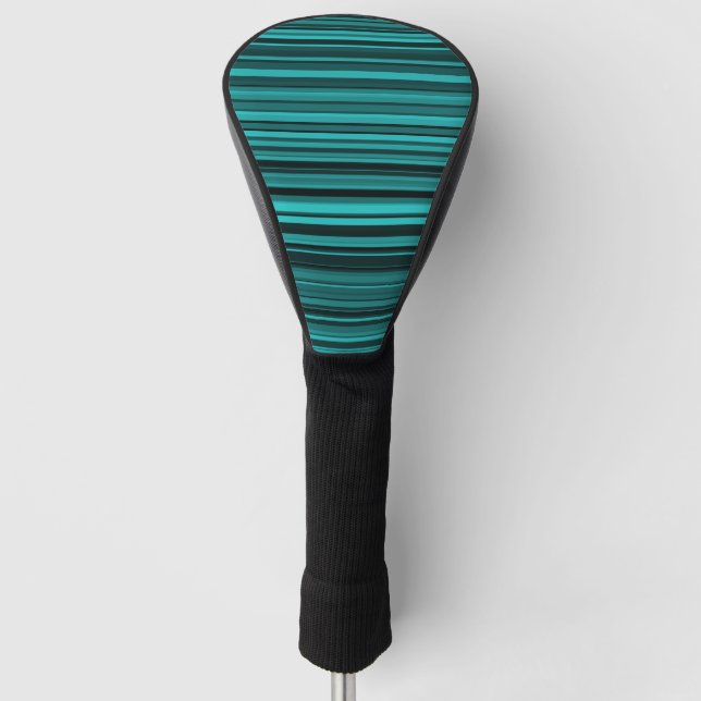 Teal Black Stripes Golf Head Cover (Front)