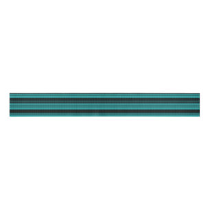 Teal Black Stripes Grosgrain Ribbon