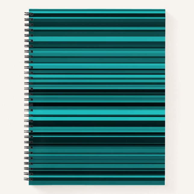 Teal Black Stripes Notebook (Front)