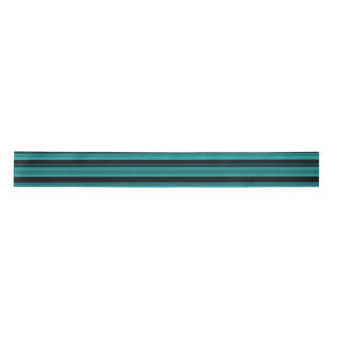 Teal Black Stripes Satin Ribbon