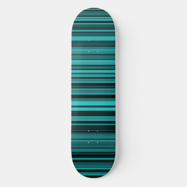 Teal Black Stripes Skateboard (Front)