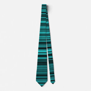 Teal Black Stripes Tie