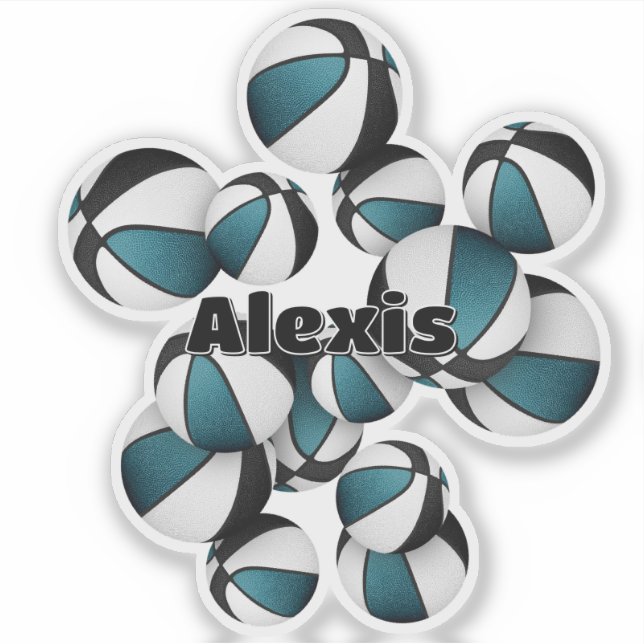 teal black team colours basketballs player name (Front)
