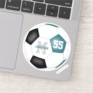 Teal black team colours boys girls soccer