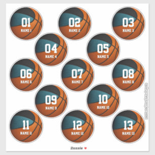 teal black team colours gifts set of 13 basketball