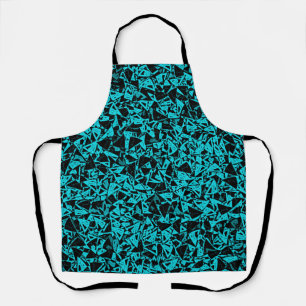 Teal Black Triangle Pattern Apron