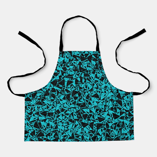 Teal Black Triangle Pattern Apron (Front)