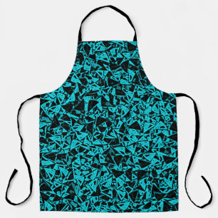 Teal Black Triangle Pattern Apron