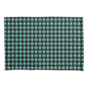 Teal Black Weave Pattern Pillowcase