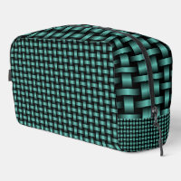 Teal Black Weave Pattern Toiletry Bag
