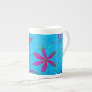 Teal Bloom Breeze Bone China Mug