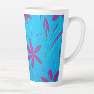 Teal Bloom Breeze Latte Mug