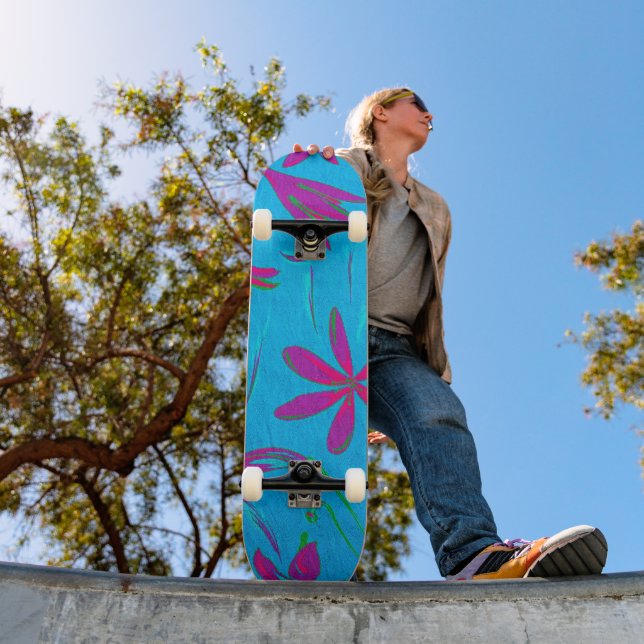 Teal Bloom Breeze Skateboard (Outdoor 1)