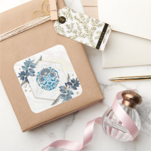 Teal Bloom Mandala – Botanical Balance Square Sticker