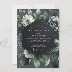 Teal Bloom Wedding Invitation