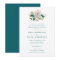 Teal Blooms Wedding Invitation
