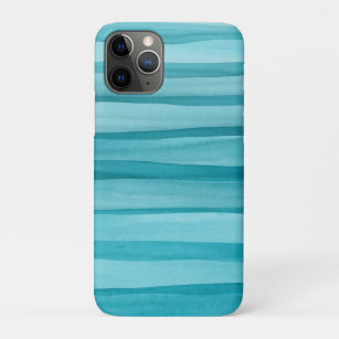 Teal Blue Abstract Watercolor Lines Pattern Case-Mate iPhone Case