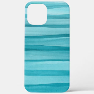Teal Blue Abstract Watercolor Lines Pattern Case-Mate iPhone Case