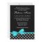 Teal Blue and Black Polka Dots Bow Bat Mitzvah