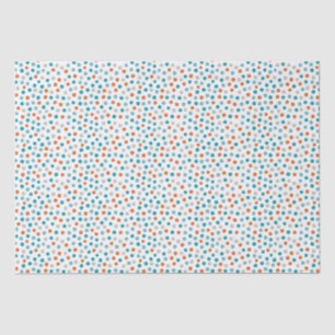 Teal, blue and Orange polka dots Tissue Paper
